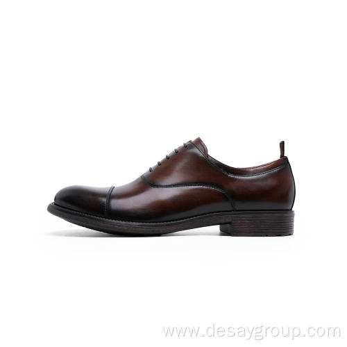 Cap toe Comfortable Dress Men Shoe Cow Leather